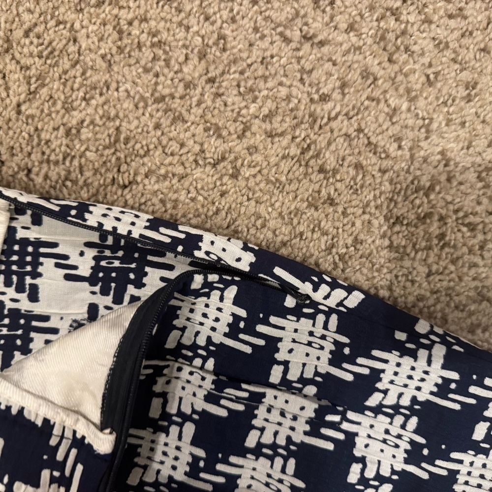 Zara Basic Navy Houndstooth Slim Ankle Pants | Y2… - image 7